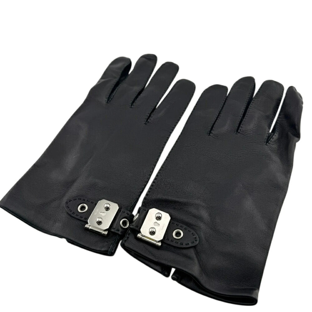 HERMES Sac à Dépêches Gloves with Hardware, Black